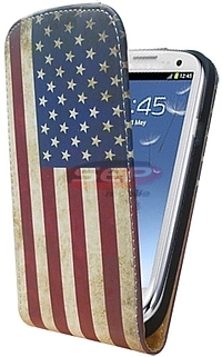 Toc piele FlipCase DELUXE American Flag LG Optimus L5 II E460