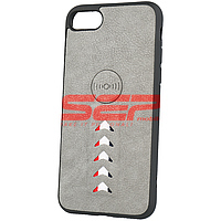 Accesorii GSM - Leather Back Cover: Toc TPU Leather Arrow Apple iPhone SE 2020 Grey