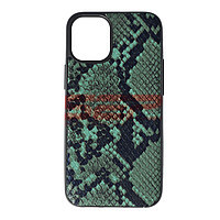 Accesorii GSM - Leather Back Cover: Toc TPU Leather Snake Apple iPhone 12 mini Green