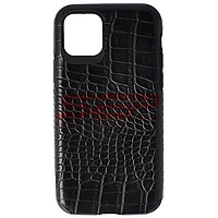 Accesorii GSM - Leather Back Cover: Toc TPU Leather Crocodile Apple iPhone 11 Pro Black