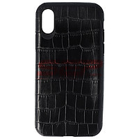 Accesorii GSM - Leather Back Cover: Toc TPU Leather Crocodile Apple iPhone X / XS Black