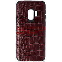 Accesorii GSM - Toc TPU Leather Crocodile: Toc TPU Leather Crocodile Samsung Galaxy S9 Burgundy