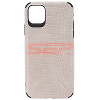 Accesorii GSM - Leather Back Cover: Toc TPU Leather Crocodile Apple iPhone 11 Pro Max Grey