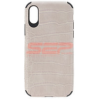 Accesorii GSM - Leather Back Cover: Toc TPU Leather Crocodile Apple iPhone X / XS Grey