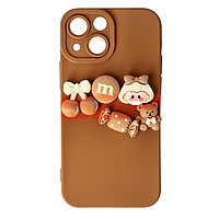 Toc silicon 3D Cartoon Apple iPhone 13 Mini Brown Candy