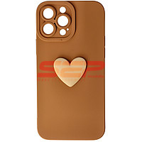 Toc silicon 3D Cartoon Apple iPhone 13 Pro Max Brown Heart