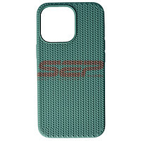 Accesorii GSM - Toc silicon Woven Texture: Toc silicon Woven Texture Apple iPhone 13 Pro Midnight Green