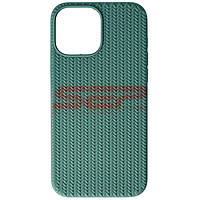 Accesorii GSM - Toc silicon Woven Texture: Toc silicon Woven Texture Apple iPhone 13 Pro Max Midnight Green